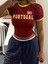 Sarı Biye Detaylı Brasil, Portugal, Jamaica Baskılı Esnek Kumaş Crop T-Shirt 1