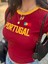 Sarı Biye Detaylı Brasil, Portugal, Jamaica Baskılı Esnek Kumaş Crop T-Shirt 4