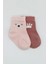 Bear Penye Soket Çorap 2'li BS10116 Pembe 2
