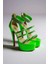 Kadın Taşlı Neon Platform Ince Topuklu Sandalet Gece Şıklığı Model 5