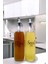 Şeffaf 2'li sıvı yağ şişesi, damlatmaz, 1000 ml, beyaz renk, set halinde 1