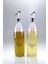 Şeffaf 2'li sıvı yağ şişesi, damlatmaz, 1000 ml, beyaz renk, set halinde 3