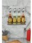 4'lü Altın Kapaklı Yağ ve Sosluk Seti, suya dayanıklı, duvara monteli, 250 ml, Beyaz 1