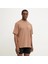 essential oversize erkek kahverengi yuvarlak yaka tişört 1