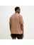 essential oversize erkek kahverengi yuvarlak yaka tişört 3