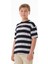Çizgili Yazı Nakışlı Erkek Çocuk Tişört 1