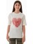 Kalp ve Love Yazı Baskılı Kız Çocuk Oversize Tişört 1