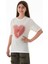 Kalp ve Love Yazı Baskılı Kız Çocuk Oversize Tişört 2