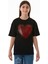 Kalp ve Love Yazı Baskılı Kız Çocuk Oversize Tişört 2