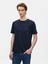 Erkek Kısa Kollu Sıfır Yaka Sıgn Baskılı Regular Lacivert T-shırt 2