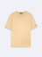 Erkek Kısa Kollu Sıfır Yaka Basıc Loose Bej T-shırt 1