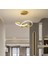 Eskitme Satin Bronz Imza LED Şeritli Avize 1