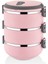 3 Katlı Sızdırmaz Yemek Kabı Pudra Pembe 2,25 Litre, Çelik, Şık ve Pratik kullanım 1
