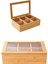 Bambu Çay Kutusu - 6 Bölmeli Mıknatıslı Kapak - Bambu Organizer Kutu 1