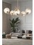 Pireal 5'li Yuvarlak Eskitme Bal Camlı Modern Oturma Odası Salon Avize 1