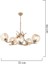 Pireal 5'li Yuvarlak Eskitme Bal Camlı Modern Oturma Odası Salon Avize 5