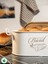 Ahşap Kapaklı Tel Kulplu Metal Ekmeklik (Bread Baskılı) 2