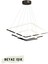 Modern 3lü Kare Sarkıt Beyaz Işık LED Avize Oturma Odası,salon 2