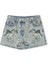 Floral Nakışlı Denim Şort IS1250013051089 5