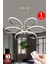 3 Renk Kumandalı Krom Gümüş Salon LED Avize Orkide Ledli Avize Büyük Salon Avizesi 1