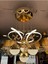 Papatya 3 Renk Gold ( Sarı Beyaz ve Gün Işığı ) Luxury LED Kristal Taşlı Avize Concept 4