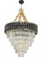 Palmira 60 cm 'lik Kristal Taşlı Lüks Avize 6'lı - (Siyah-Gold) 3