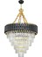 Palmira 60 cm 'lik Kristal Taşlı Lüks Avize 6'lı - (Siyah-Gold) 4