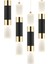 Drake 5'li Sıralı 3 Renkli 55 Watt Siyah Gold Kristal Ledli Modern Oturma Odası Salon Sarkıt Avize 4