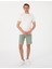 Erkek Ekru Slim Fit %100 Pamuk Bisiklet Yaka Triko Tişört 50307312-VR019 4