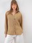Camel Oversize Keten Basic Gömlek 1
