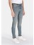 Slim Fit Düşük Bel Dar Paça Erkek Indigo Jean Pantolon 4