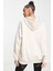Sportswear Fleece Hoodie Oversized Kapüşonlu Bol Kesim Sweatshirt Ekru 2