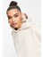 Sportswear Fleece Hoodie Oversized Kapüşonlu Bol Kesim Sweatshirt Ekru 3