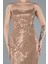 Straplez Pullu Midi Davet Elbisesi ABK2258 3