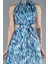 Halter Yaka Cut Out Uzun Empirme Saten Abiye ABU4686 3