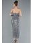 Straplez Pullu Midi Davet Elbisesi ABK2258 2