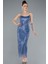 Straplez Pullu Midi Davet Elbisesi ABK2258 1