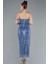 Straplez Pullu Midi Davet Elbisesi ABK2258 2