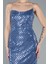 Straplez Pullu Midi Davet Elbisesi ABK2258 3