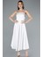 Straplez Midi Saten Davet Elbisesi ABK2275 1
