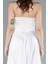 Straplez Midi Saten Davet Elbisesi ABK2275 4
