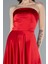Straplez Midi Saten Davet Elbisesi ABK2275 3