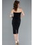 Çiçekli Straplez Yaka Balenli Midi Davet Elbisesi ABK2267 2