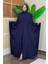 Kapüşonlu Abaya ve Elbise Ikili Takım 70013 Lacivert 1