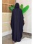 Kapüşonlu Abaya ve Elbise Ikili Takım 70013 Siyah 2