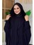 Kapüşonlu Abaya ve Elbise Ikili Takım 70013 Siyah 4