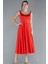 Kolsuz Midi Saten Davet Elbisesi ABK2234 1