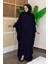 Kapüşonlu Abaya ve Elbise Ikili Takım 70013 Siyah 1