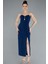 Straplez Yırtmaçlı Midi Davet Elbisesi ABK2254 1