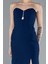 Straplez Yırtmaçlı Midi Davet Elbisesi ABK2254 3